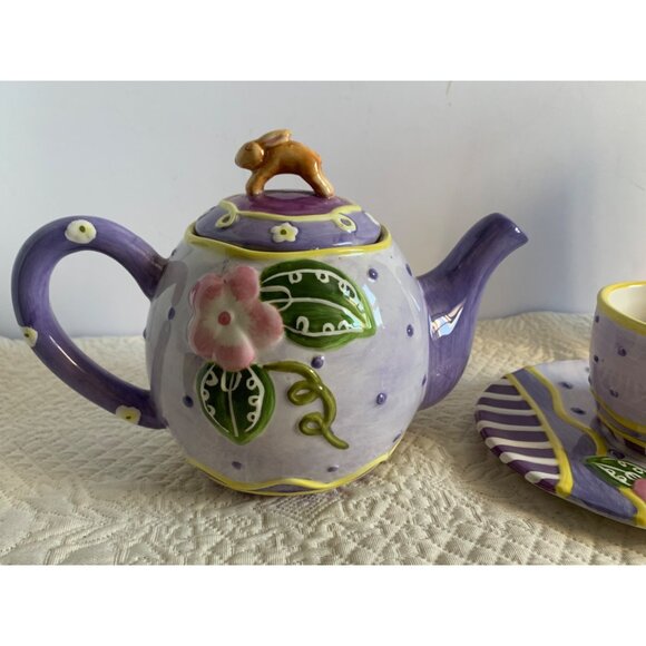 Home Interiors Bunny teapot with cup and saucer - Picture 8 of 14